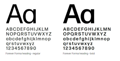 forever forma font styling examples
