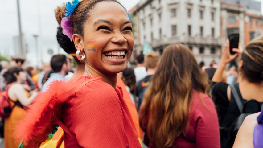 Young woman at a carnival